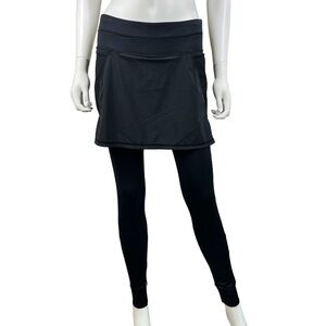 Athleta Black 2-1 Skirt Leggings Size‎ Small